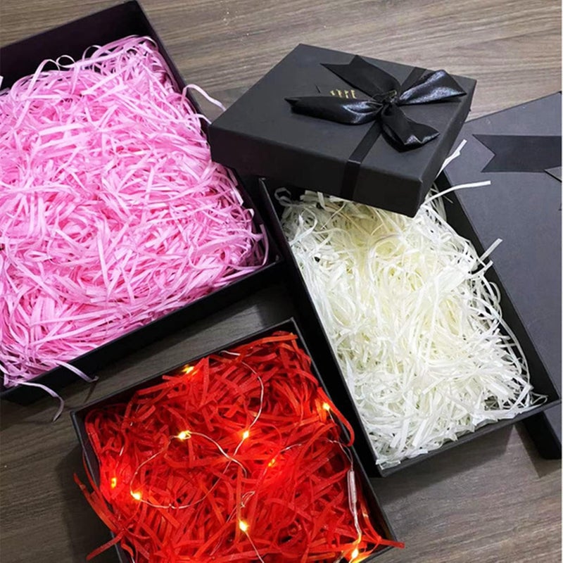 JINZOFLY Raffia Paper Shreds, 100g Shredded Paper for Gift Box, Crinkle Cut Paper Shred Filler for Gift Wrapping & Basket Filling(Red) - Image 4